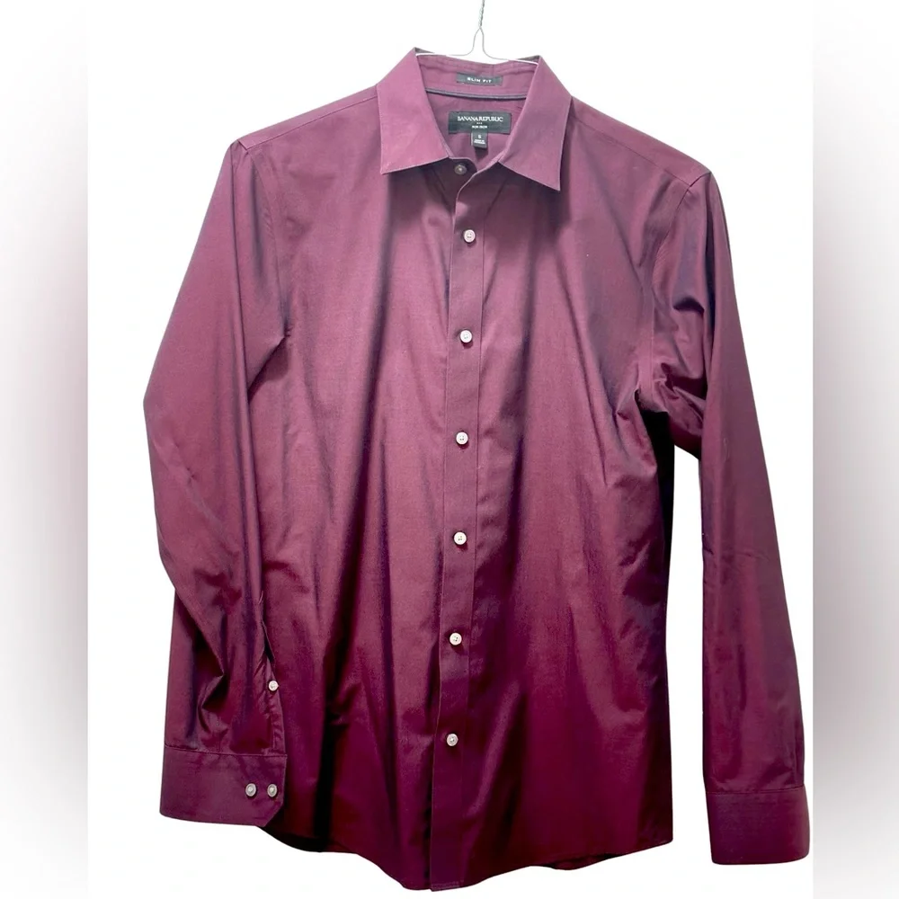 Banana Republic- S Slim Fit - Cranberry - Dress Shirt - Picture 1 of 3